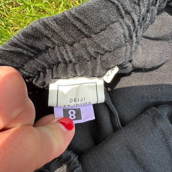 DEIJI STUDIOS BLACK LINEN PANTS - Picture 3 of 3